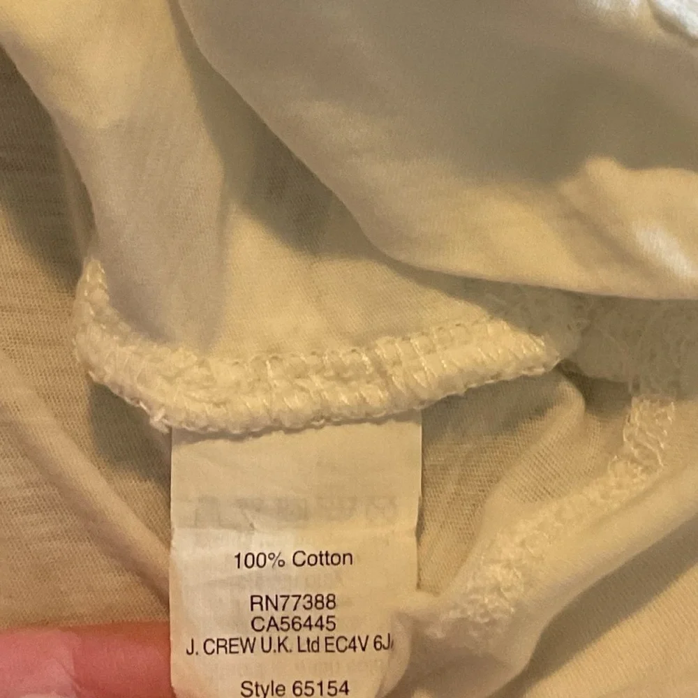 J Crew Womens‎ White Floral Lace Front 100% Cotton 3/4 Sleeve Top Small 65154
